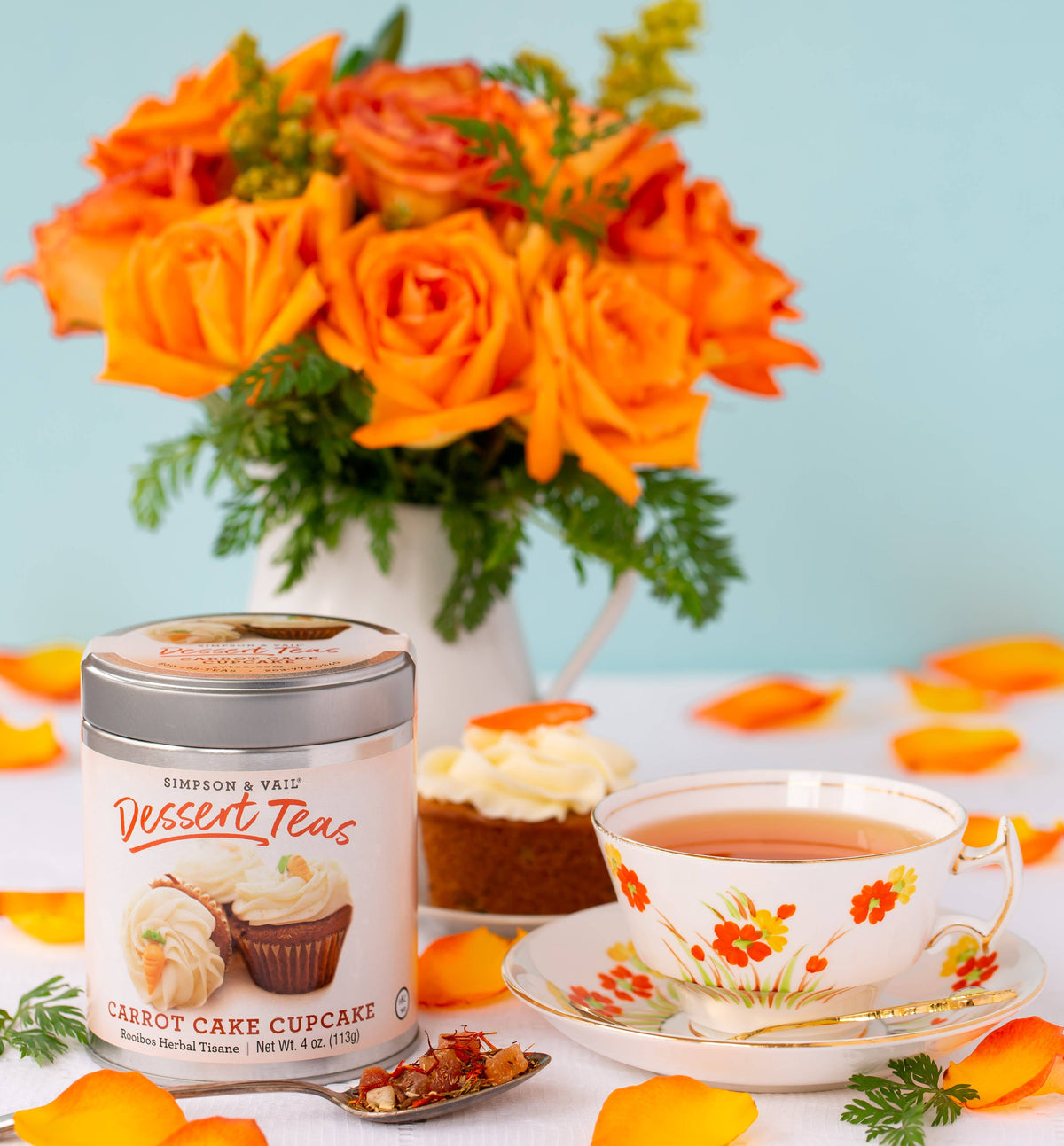 Carrot Cake Cupcake Rooibos Herbal Tisane - 4 Ounce Tin