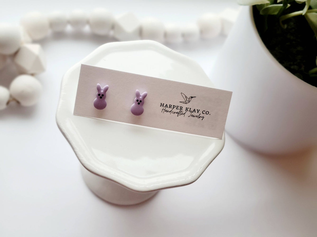 The Bunny Studs - Polymer Clay Easter Studs