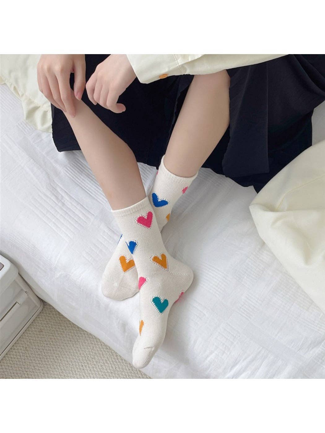 Heart Pattern Crew Socks