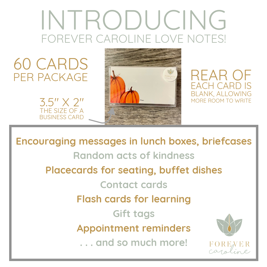 Fall Pumpkin Tiny Cards | Pack of 60 "Love Notes"