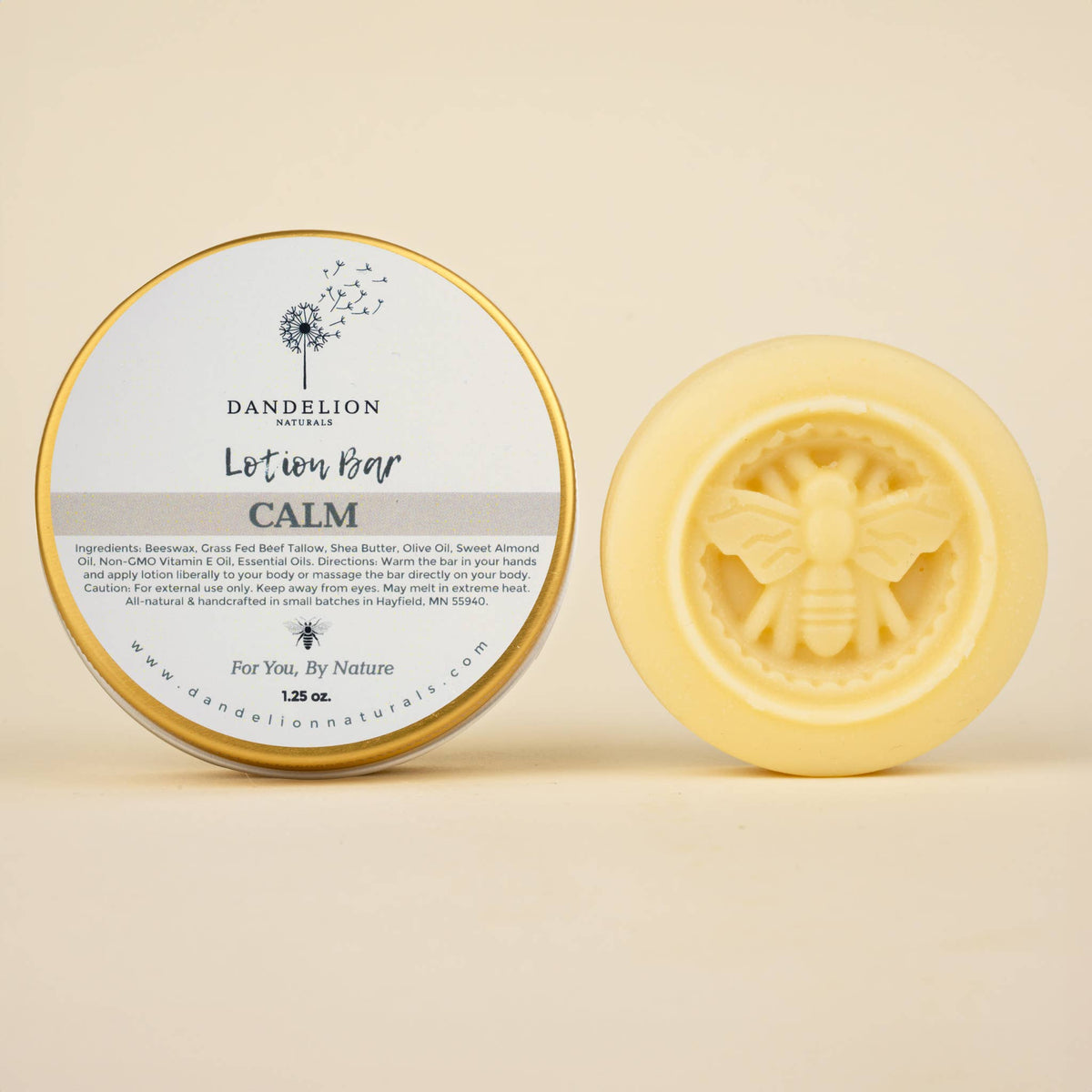 Tallow Lotion Bar with Spearmint, Lavender, Rosemary | Calm
