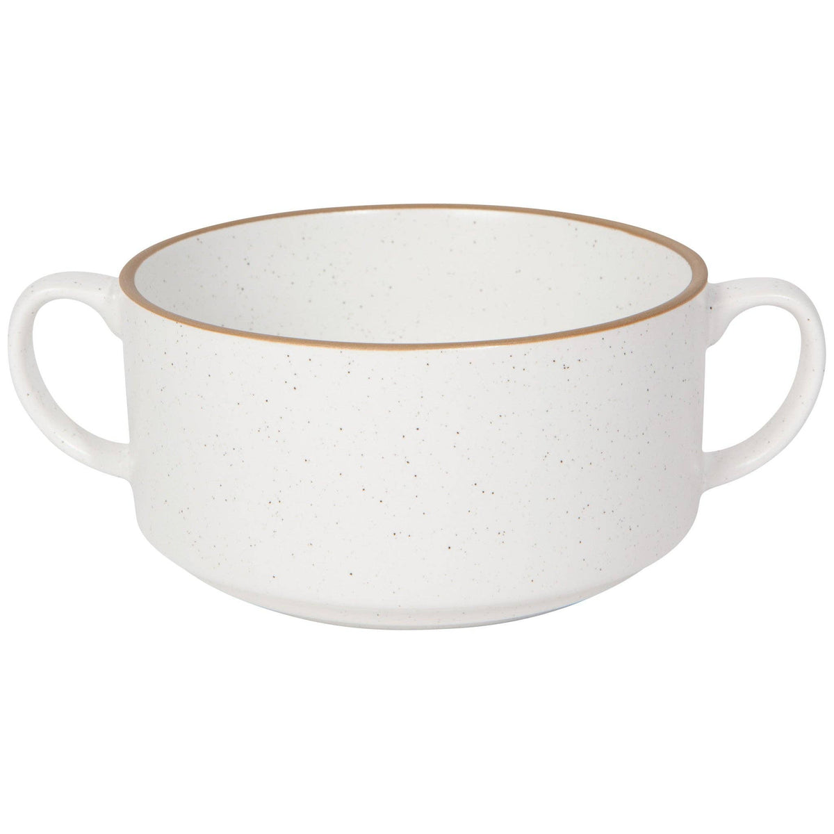White Double-Handle Soup Bowl
