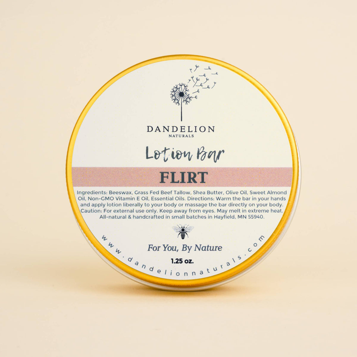 Tallow Lotion Bar with Clary Sage, Geranium, Lavender - Flirt