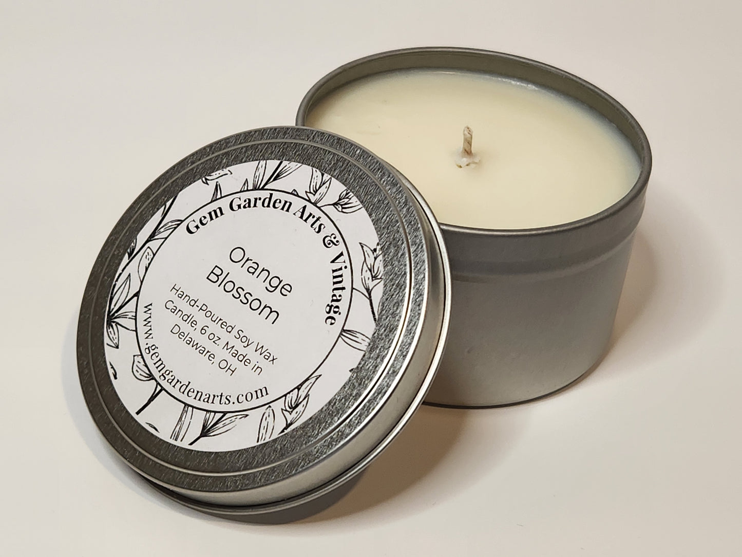 Orange Blossom Hand-Poured Soy Wax Candle, 6 oz