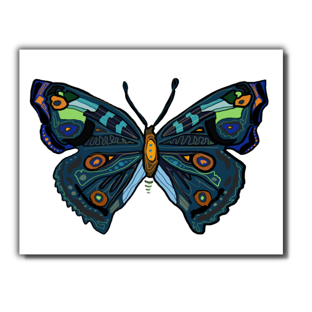 Butterfly Note Card (Blue)