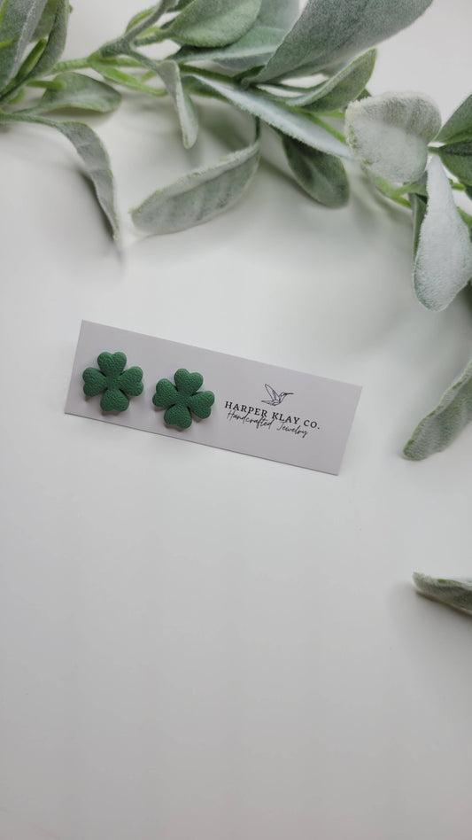 The Shamrock Stud Set- Polymer Clay Stud Earrings