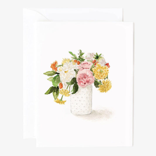 Hobnail bouquet notecard