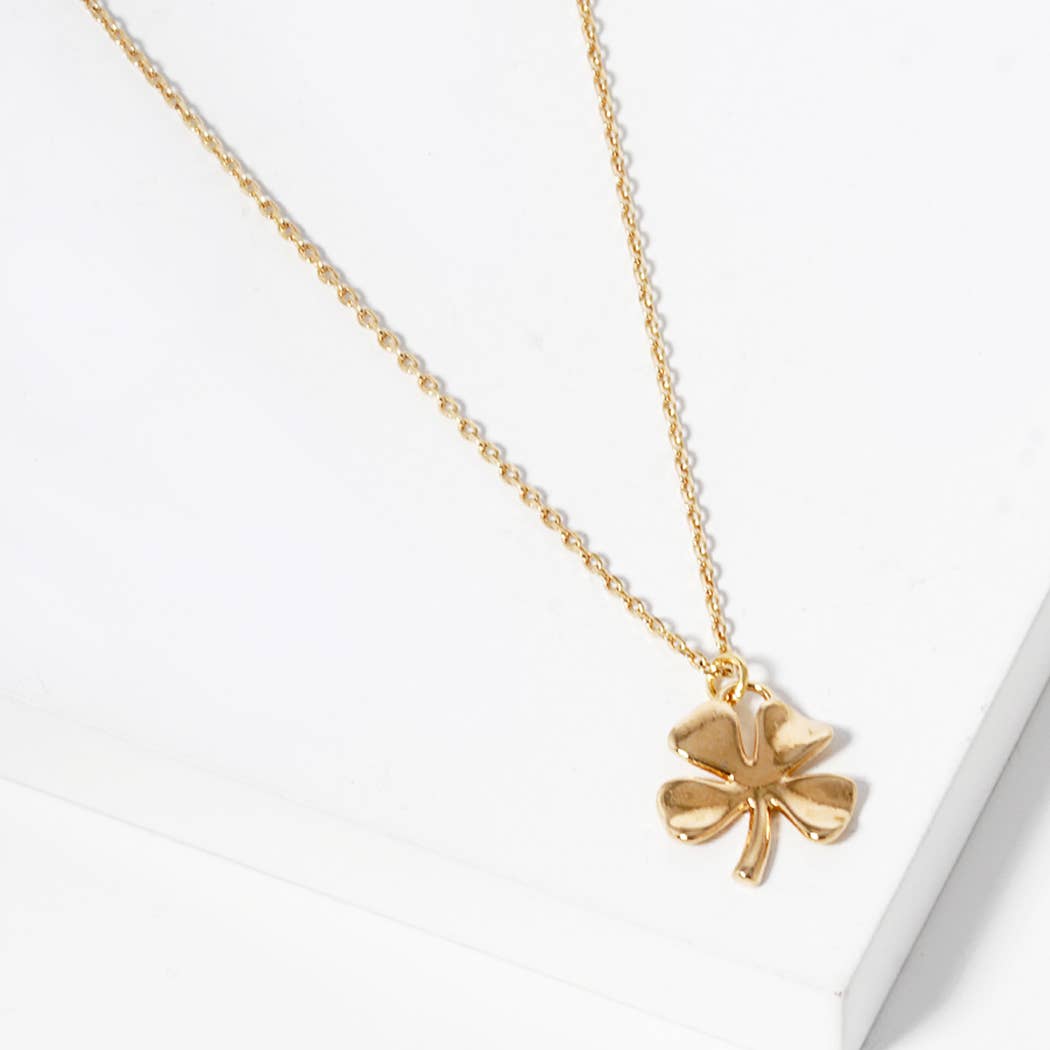 Four-Leaf Clover Pendant Gold Dipped Necklace