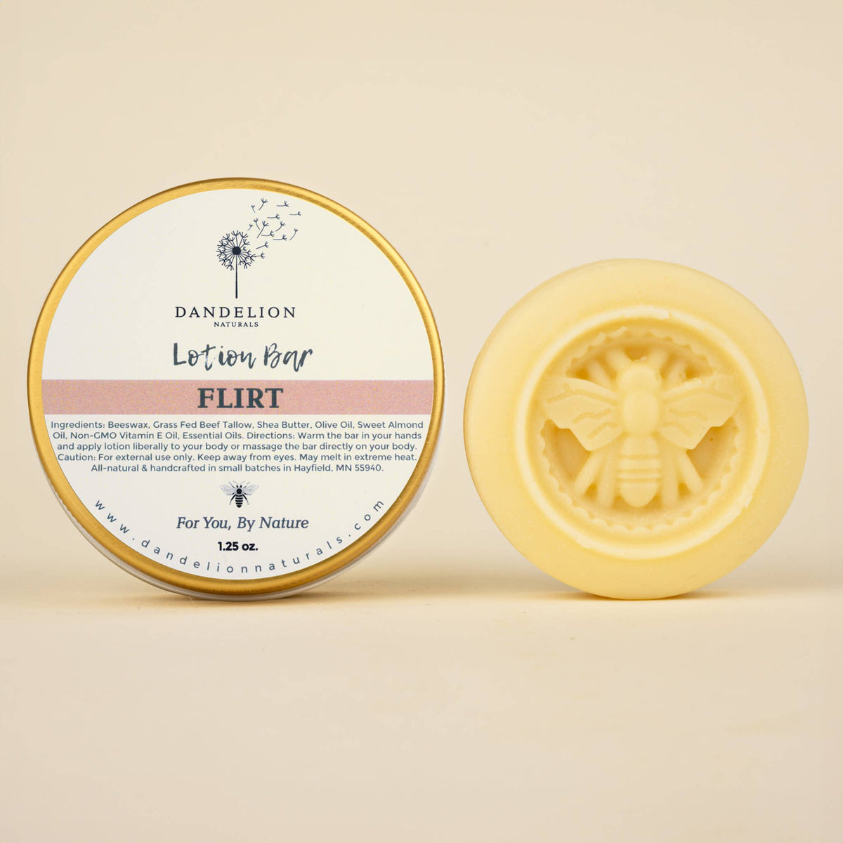 Tallow Lotion Bar with Clary Sage, Geranium, Lavender - Flirt