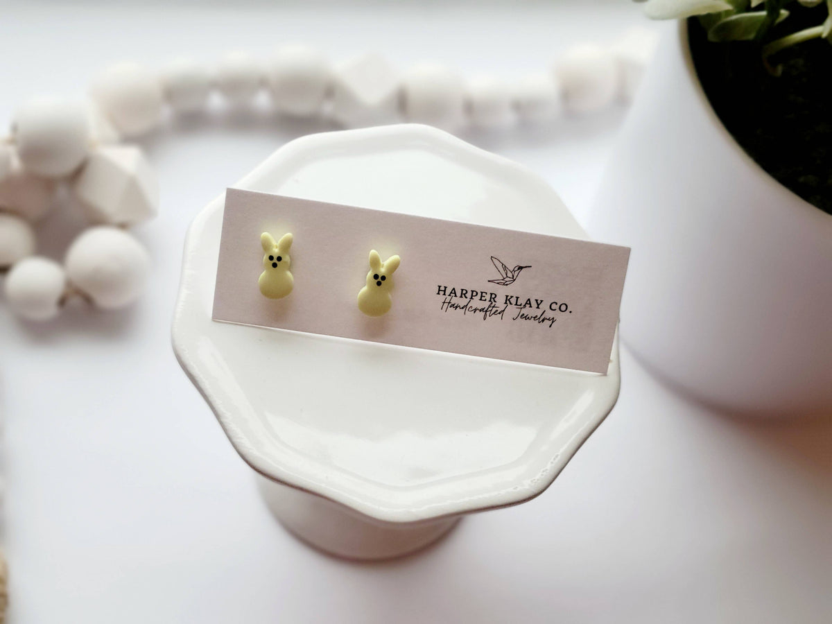 The Bunny Studs - Polymer Clay Easter Studs