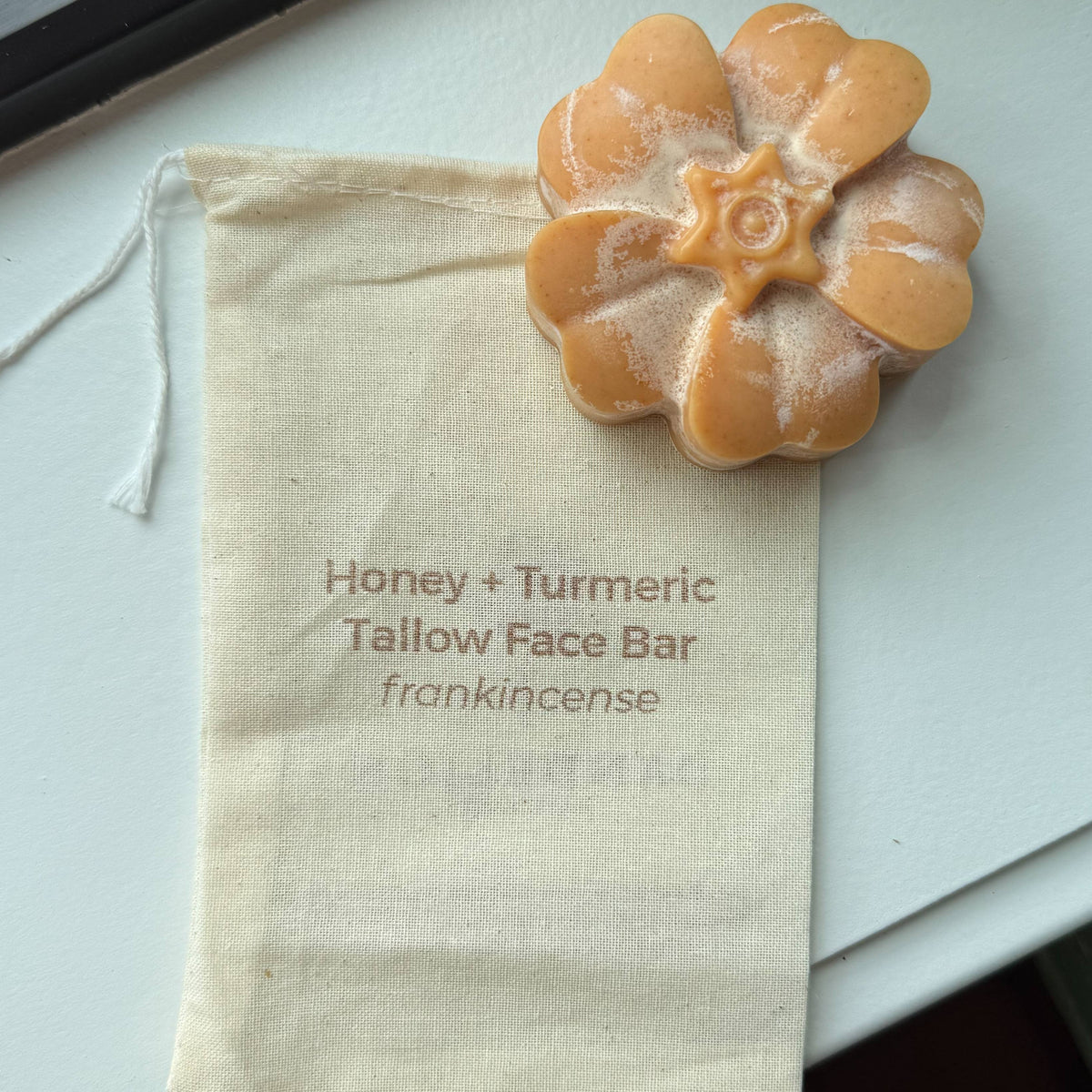 Honey Turmeric Tallow Face Bar Soap with Frankincense