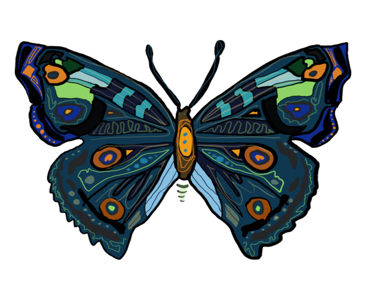 Butterfly Note Card (Blue)