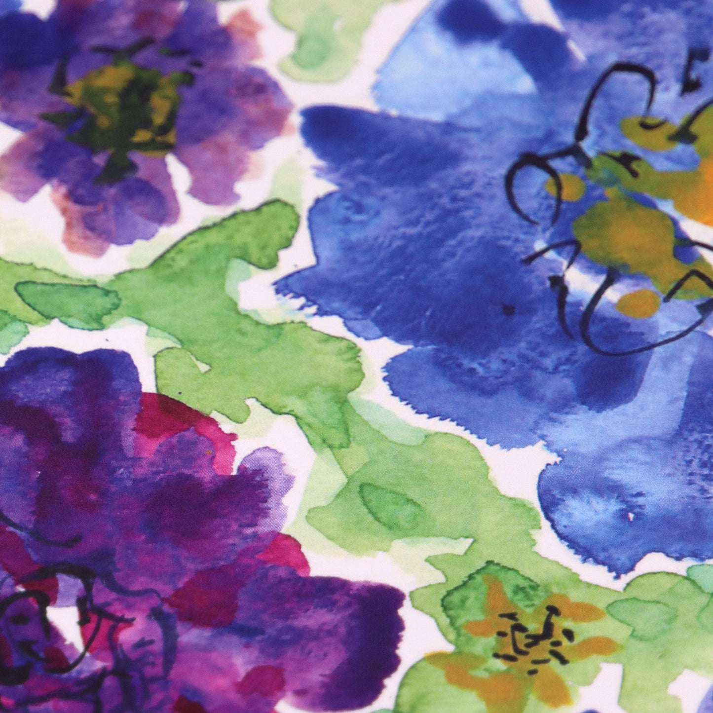 Watercolor Garden Note Card in Blue