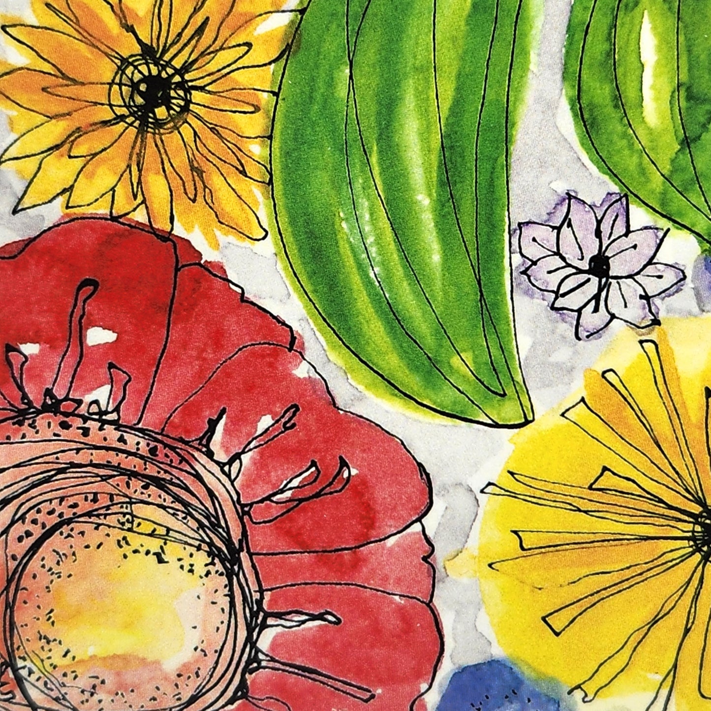 Ladybug Garden Note Card with Watercolor Art