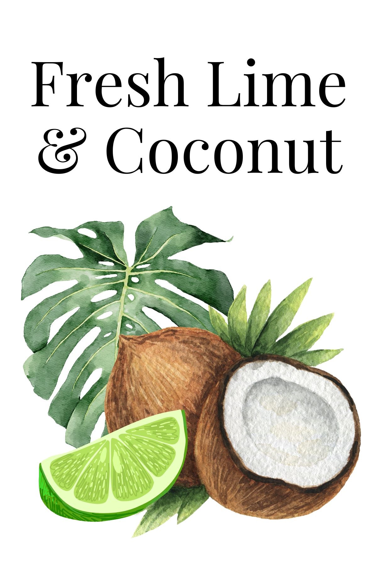 Fresh Lime & Coconut Hand-Poured Soy Wax Candle, 6 oz