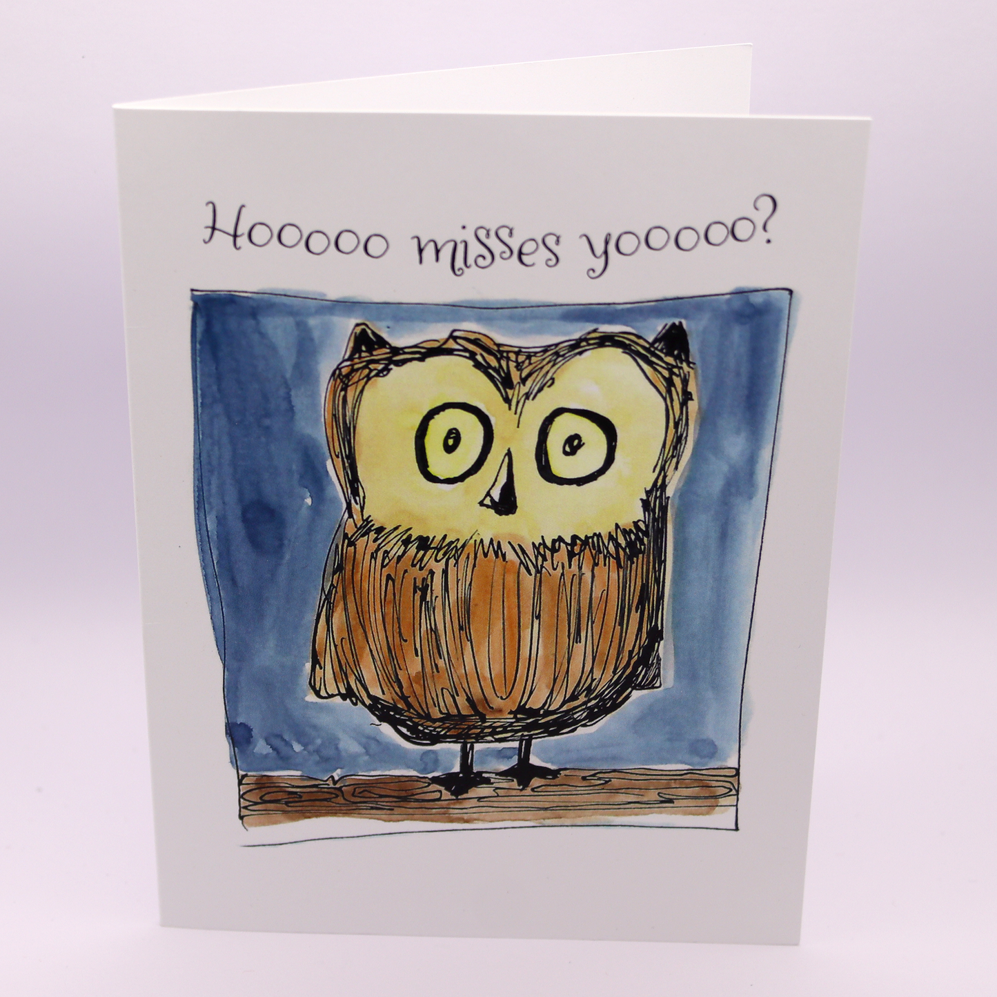 Hoooo Misses Yoooo (I Miss You) Owl Note Card