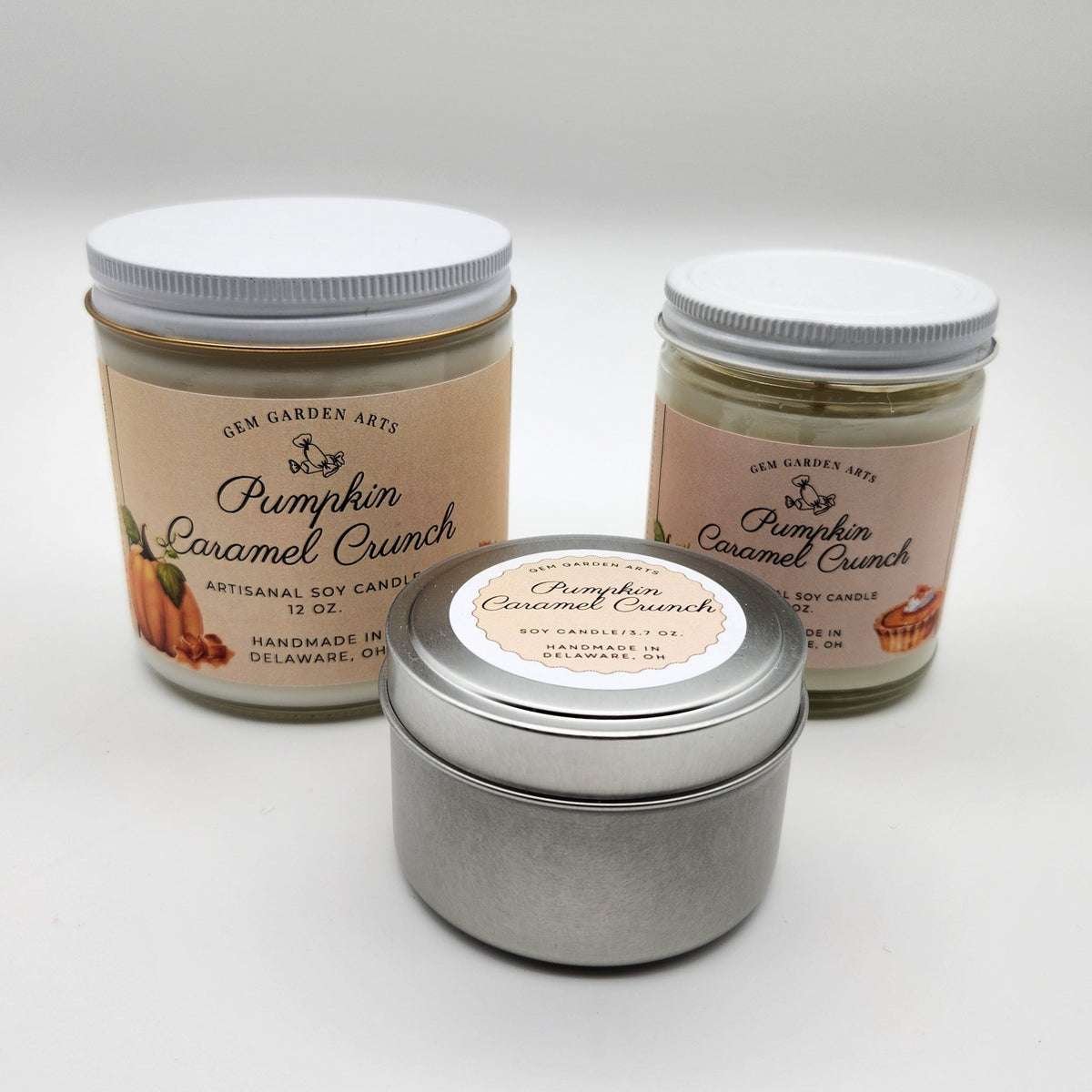Pumpkin Caramel Crunch Handmade Soy Candles and Wax Melts