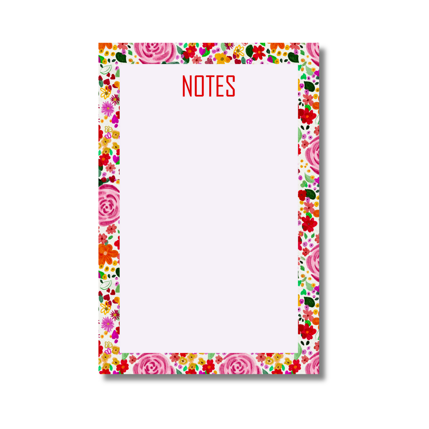 Red Floral Memo Pads, 4x6"