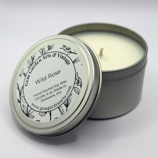 Wild Rose Hand-Poured Soy Wax Candle