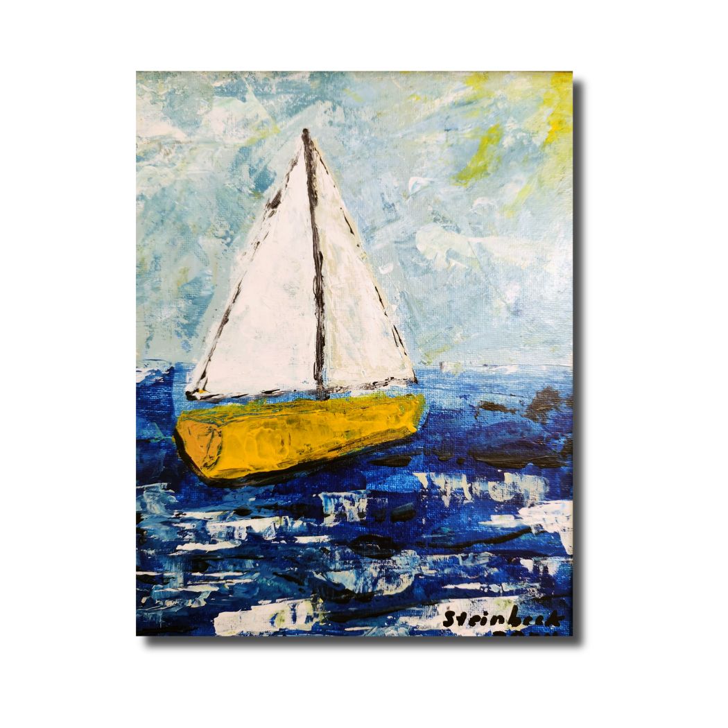 Yellow Sailboat Note Card