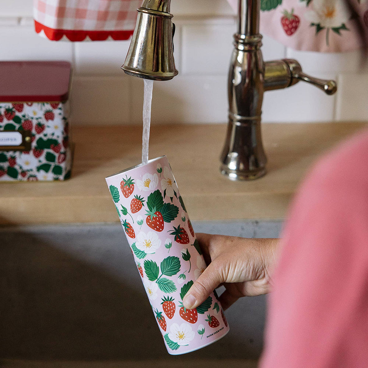 Strawberry Patch 20oz Stainless Steel Skinny Tumbler