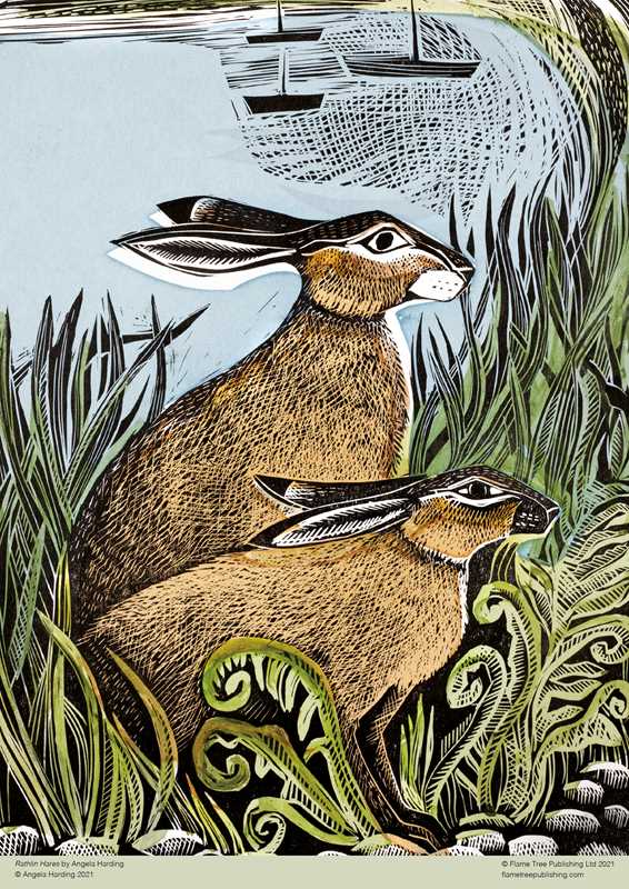 Adult Jigsaw Puzzle Angela Harding: Rathlin Hares (500 pieces)