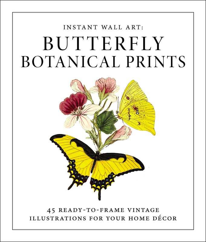 Instant Wall Art - Butterfly Botanical Prints by Adams Media
