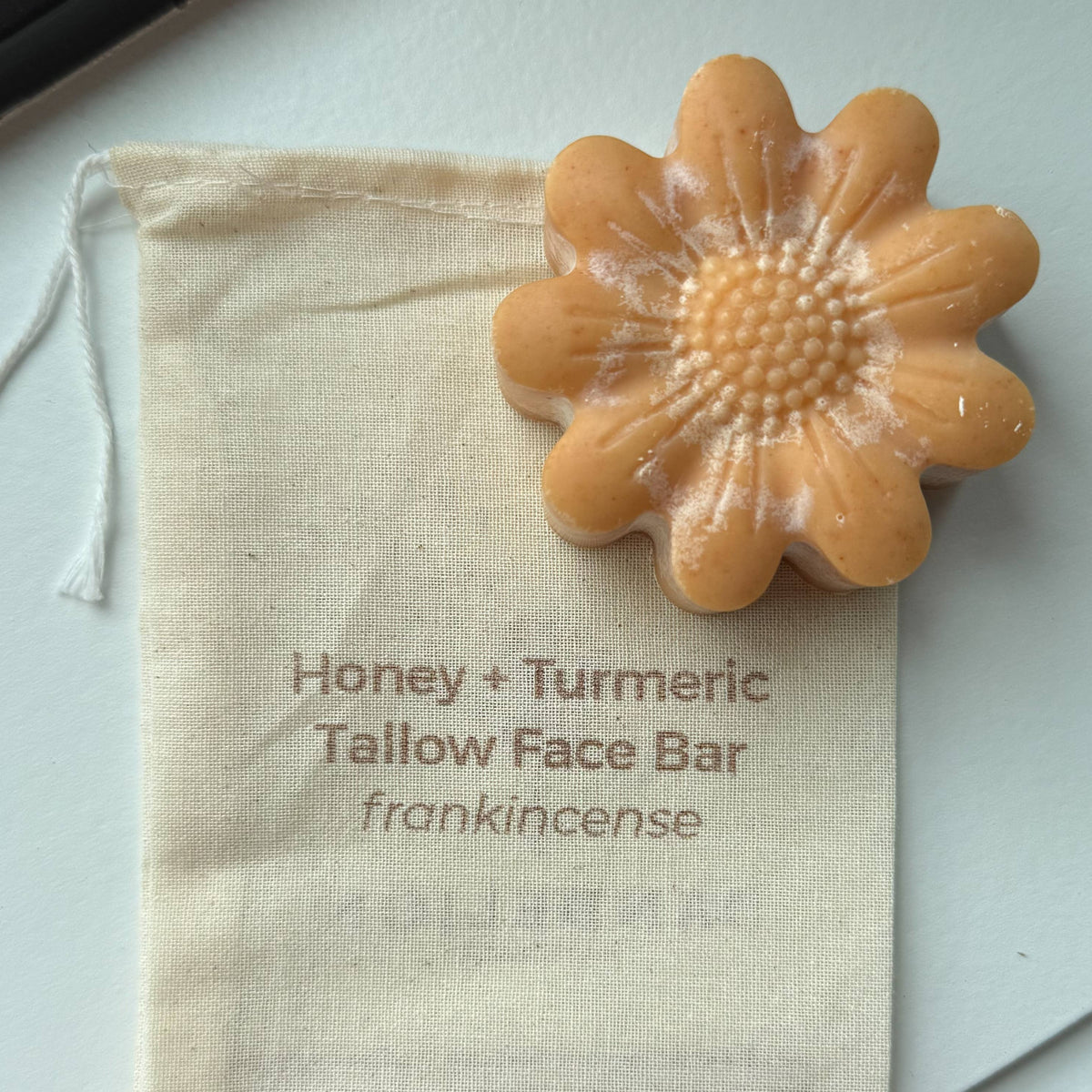 Honey Turmeric Tallow Face Bar Soap with Frankincense
